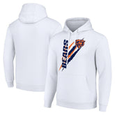 Chicago Bears Starter Unisex Color Scratch Fleece Pullover Hoodie - White discount
