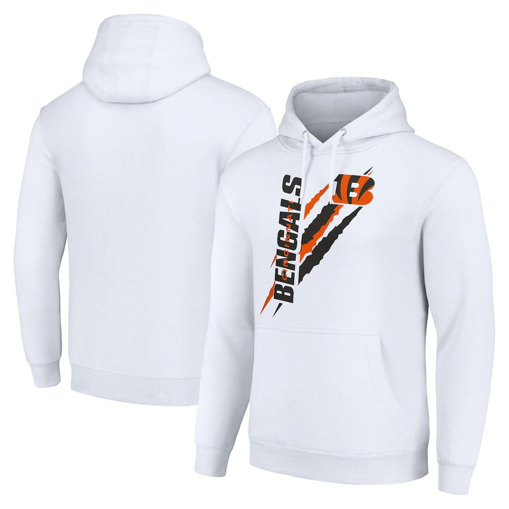 Cincinnati Bengals Starter Unisex Color Scratch Fleece Pullover Hoodie - White discount