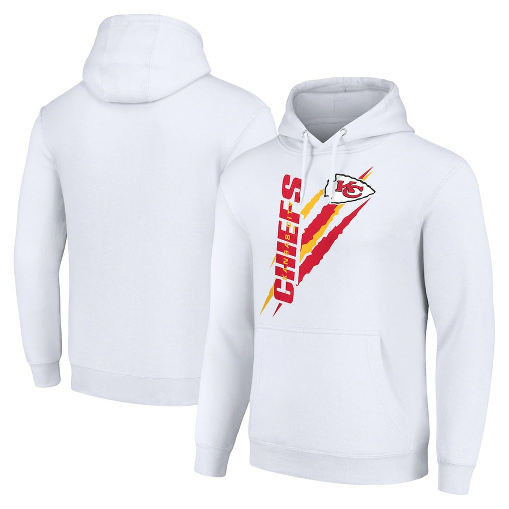 Kansas City Chiefs Starter Unisex Color Scratch Fleece Pullover Hoodie - White outlet