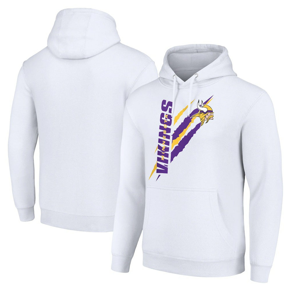 Minnesota Vikings Starter Unisex Color Scratch Fleece Pullover Hoodie - White on sale