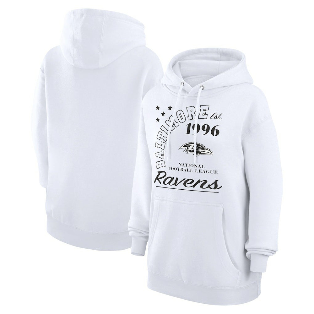 Baltimore Ravens Starter Unisex Arch Team Fleece Pullover Hoodie - White outlet