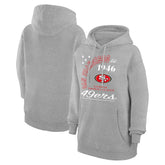San Francisco 49ers Starter Unisex Arch Team Fleece Pullover Hoodie - Heather Gray for sale