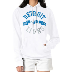 Detroit Lions G-III 4Her by Carl Banks Women's City Graphic Team Fleece Pullover Hoodie - White cheap