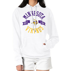Minnesota Vikings G-III 4Her by Carl Banks Women's City Graphic Team Fleece Pullover Hoodie - White sale