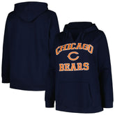 Chicago Bears Women's Plus Size Heart and Soul V-Neck Pullover Hoodie - Navy discount