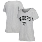 Las Vegas Raiders Women's Plus Size Arch Over Logo T-Shirt - Heather Gray sale