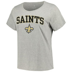 New Orleans Saints Women's Plus Size Arch Over Logo T-Shirt - Heather Gray online