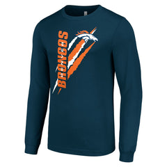 Denver Broncos Starter Color Scratch Long Sleeve T-Shirt - Navy cheap