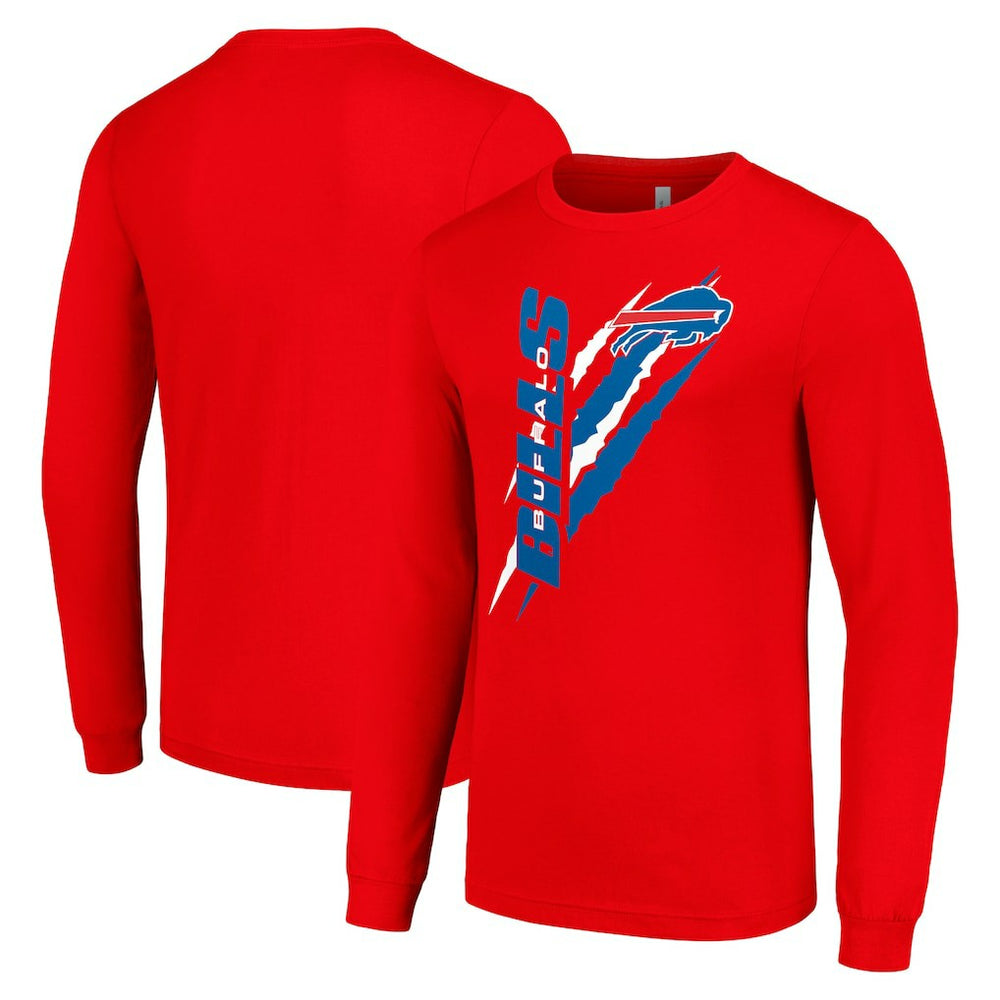 Buffalo Bills Starter Color Scratch Long Sleeve T-Shirt - Red for sale