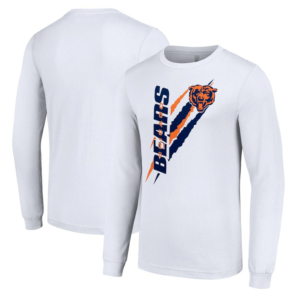 Chicago Bears Starter Color Scratch Long Sleeve T-Shirt - White sale
