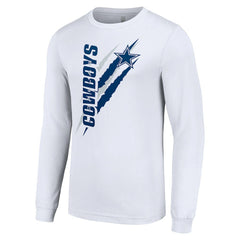 Dallas Cowboys Starter Color Scratch Long Sleeve T-Shirt - White discount