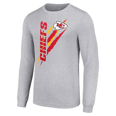 Kansas City Chiefs Starter Color Scratch Long Sleeve T-Shirt - Heather Gray outlet