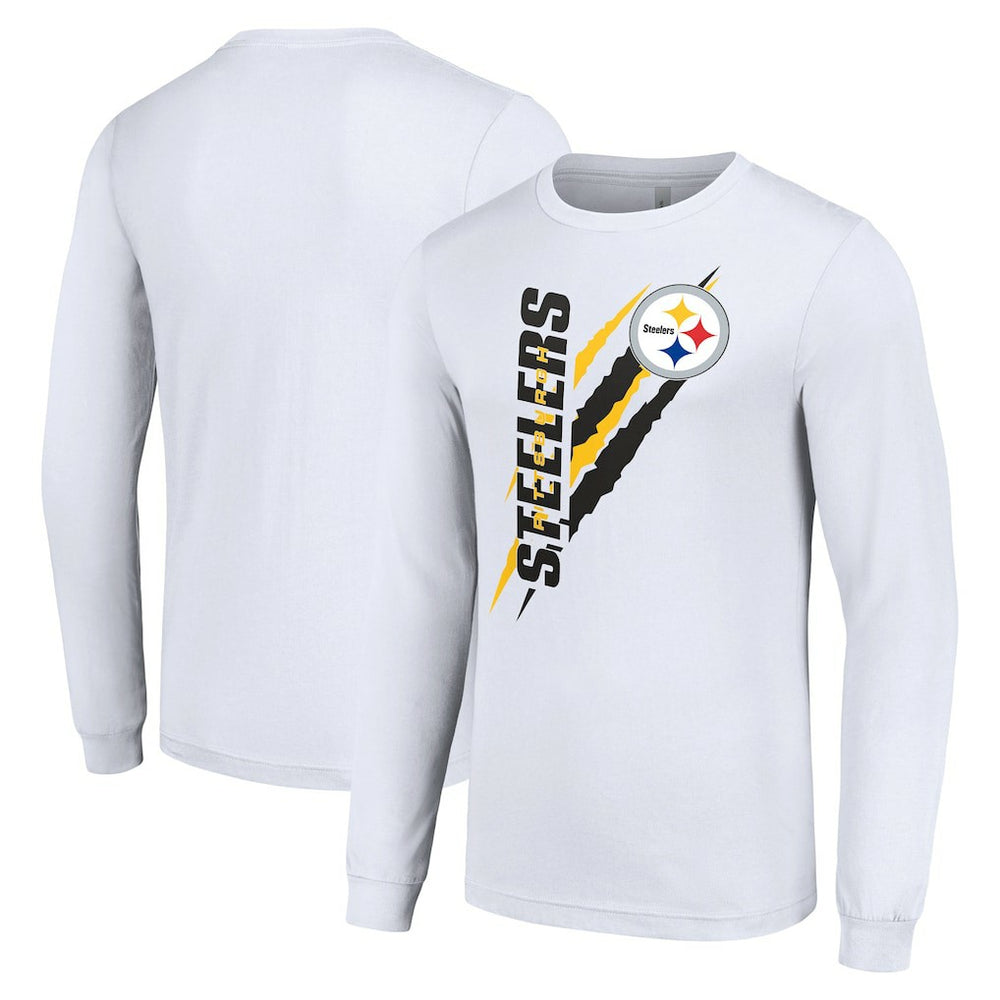 Pittsburgh Steelers Starter Color Scratch Long Sleeve T-Shirt - White cheap