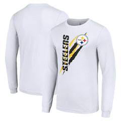 Pittsburgh Steelers Starter Color Scratch Long Sleeve T-Shirt - White cheap