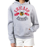 Chicago Blackhawks G-III 4Her by Carl Banks Women's City Graphic Fleece Pullover Hoodie Heather Gray