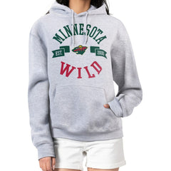 Minnesota Wild G-III 4Her by Carl Banks Women's City Graphic Fleece Pullover Hoodie Heather Gray