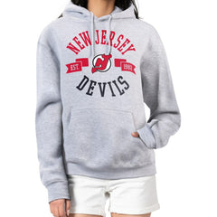 New Jersey Devils G-III 4Her by Carl Banks Women's City Graphic Fleece Pullover Hoodie Heather Gray