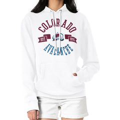Colorado Avalanche G-III 4Her by Carl Banks Women's City Graphic Fleece Pullover Hoodie White