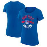 New York Rangers G-III 4Her by Carl Banks Women's Super-Slim Fit Lightweight City Graphic Sport Crewneck T-Shirt Royal