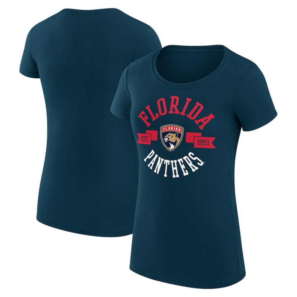 Florida Panthers G-III 4Her by Carl Banks Women's Super-Slim Fit Lightweight City Graphic Sport Crewneck T-Shirt Navy