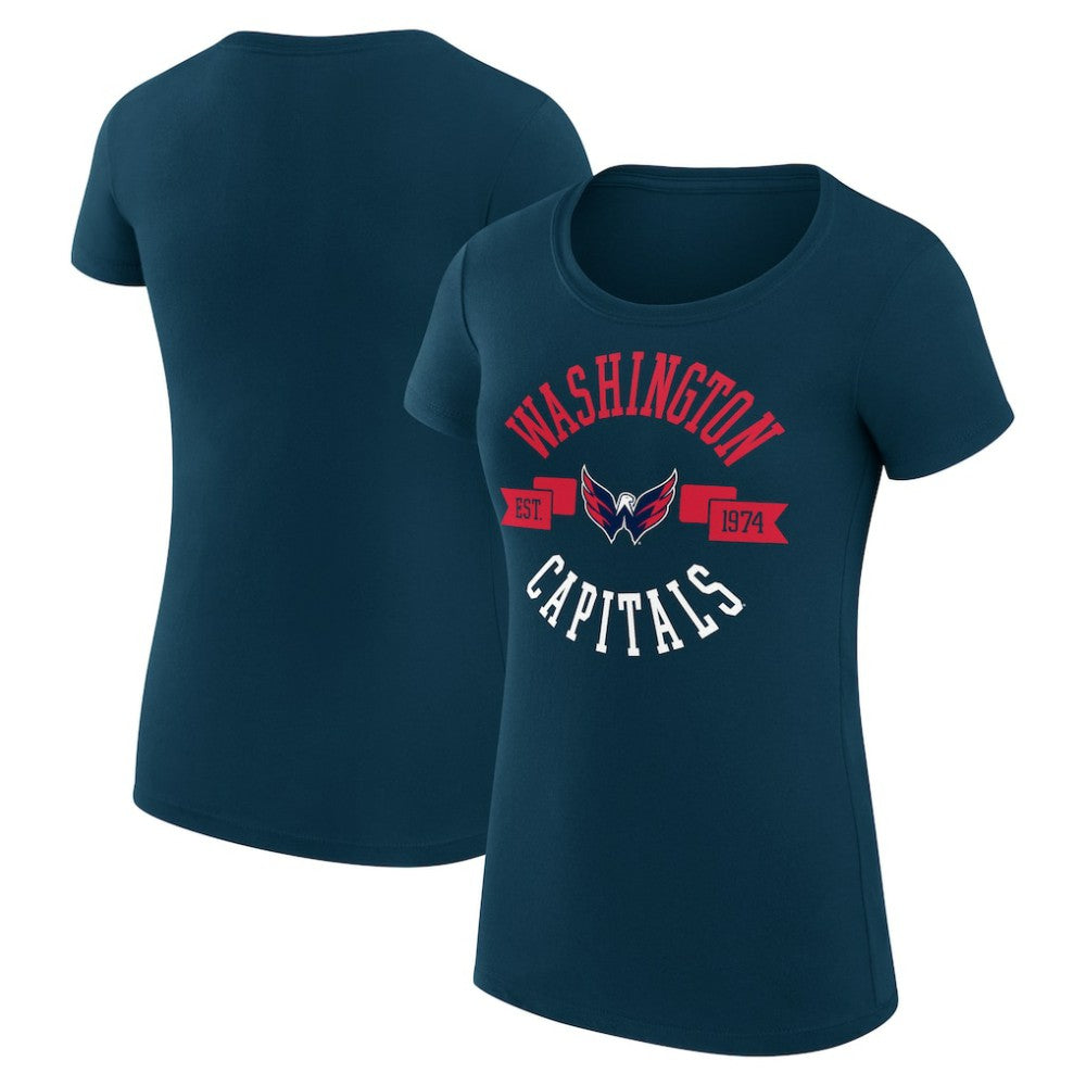 Washington Capitals G-III 4Her by Carl Banks Women's Super-Slim Fit Lightweight City Graphic Sport Crewneck T-Shirt Navy