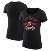 New Jersey Devils G-III 4Her by Carl Banks Women's Super-Slim Fit Lightweight City Graphic Sport Crewneck T-Shirt Black