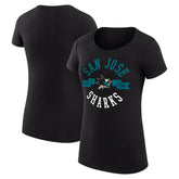 San Jose Sharks G-III 4Her by Carl Banks Women's Super-Slim Fit Lightweight City Graphic Sport Crewneck T-Shirt Black