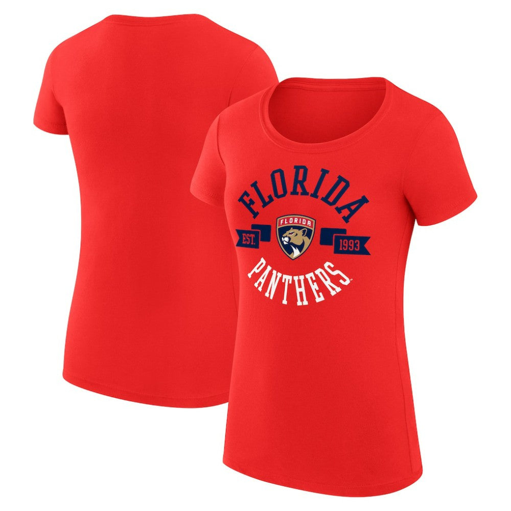 Florida Panthers G-III 4Her by Carl Banks Women's Super-Slim Fit Lightweight City Graphic Sport Crewneck T-Shirt Red