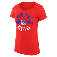 New York Rangers G-III 4Her by Carl Banks Women's Super-Slim Fit Lightweight City Graphic Sport Crewneck T-Shirt Red