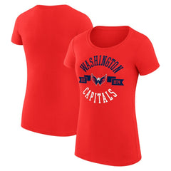 Washington Capitals G-III 4Her by Carl Banks Women's Super-Slim Fit Lightweight City Graphic Sport Crewneck T-Shirt Red