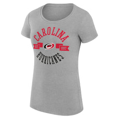 Carolina Hurricanes G-III 4Her by Carl Banks Women's Super-Slim Fit Lightweight City Graphic Sport Crewneck T-Shirt Heather Gray
