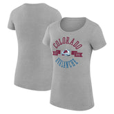 Colorado Avalanche G-III 4Her by Carl Banks Women's Super-Slim Fit Lightweight City Graphic Sport Crewneck T-Shirt Heather Gray