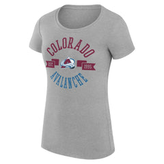Colorado Avalanche G-III 4Her by Carl Banks Women's Super-Slim Fit Lightweight City Graphic Sport Crewneck T-Shirt Heather Gray