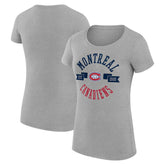 Montreal Canadiens G-III 4Her by Carl Banks Women's Super-Slim Fit Lightweight City Graphic Sport Crewneck T-Shirt Heather Gray