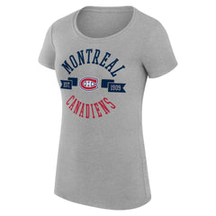 Montreal Canadiens G-III 4Her by Carl Banks Women's Super-Slim Fit Lightweight City Graphic Sport Crewneck T-Shirt Heather Gray
