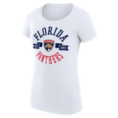 Florida Panthers G-III 4Her by Carl Banks Women's Super-Slim Fit Lightweight City Graphic Sport Crewneck T-Shirt White