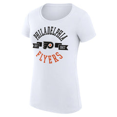 Philadelphia Flyers G-III 4Her by Carl Banks Women's Super-Slim Fit Lightweight City Graphic Sport Crewneck T-Shirt White