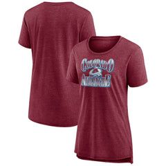 Colorado Avalanche Women's Crash the Net Tri-Blend T-Shirt Burgundy