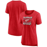 Detroit Red Wings Women's Crash the Net Tri-Blend T-Shirt Red