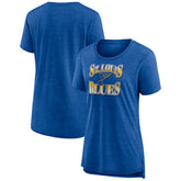 St. Louis Blues Women's Crash the Net Tri-Blend T-Shirt Blue