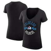 Colorado Avalanche G-III 4Her by Carl Banks Women's Super-Slim Fit Lightweight City Graphic V-Neck T-Shirt Black