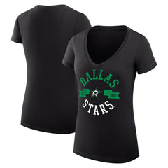 Dallas Stars G-III 4Her by Carl Banks Women's Super-Slim Fit Lightweight City Graphic V-Neck T-Shirt Black