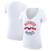 Washington Capitals G-III 4Her by Carl Banks Women's Super-Slim Fit Lightweight City Graphic V-Neck T-Shirt White