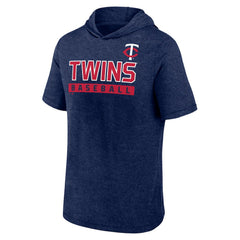 Minnesota Twins Push Short Sleeve Pullover Hoodie - Heather Navy