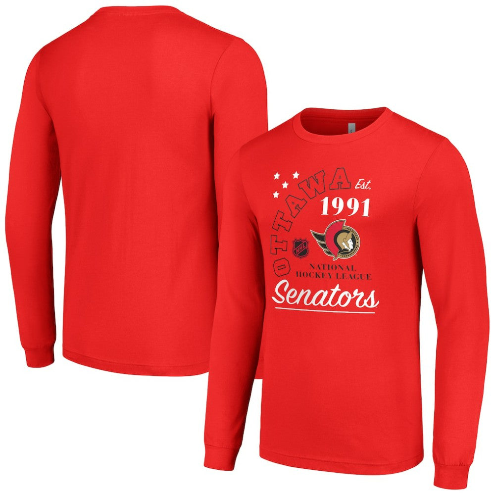 Ottawa Senators Starter Arch City Theme Graphic Long Sleeve T-Shirt Red