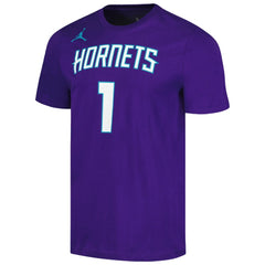 LaMelo Ball Charlotte Hornets Jordan Brand 2022/23 Statement Edition Name & Number T-Shirt - Purple outlet