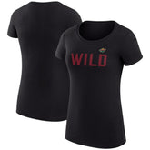 Minnesota Wild G-III 4Her by Carl Banks Women's Super-Slim Fit Lightweight Dot Print Team T-Shirt Black