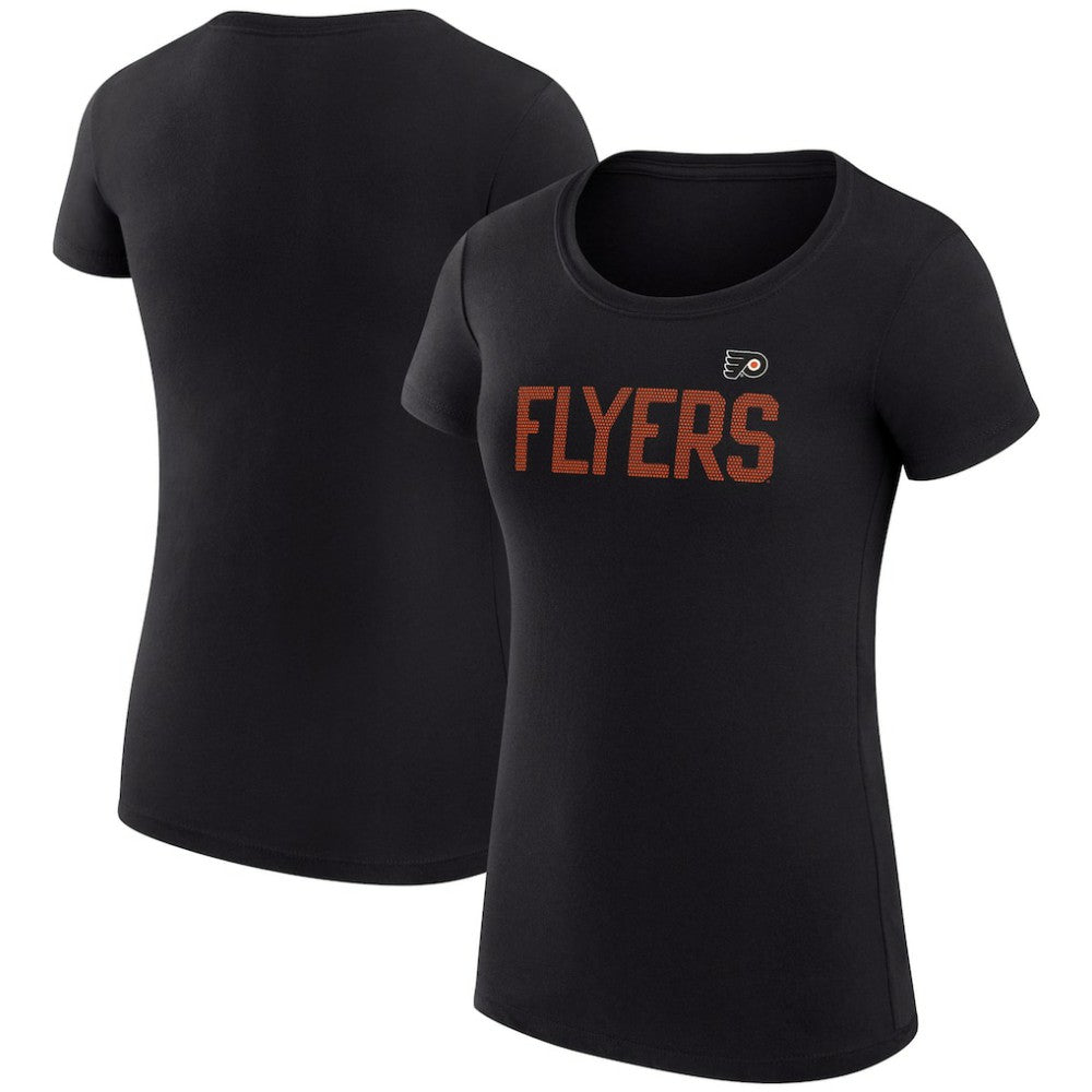 Philadelphia Flyers G-III 4Her by Carl Banks Women's Super-Slim Fit Lightweight Dot Print Team T-Shirt Black