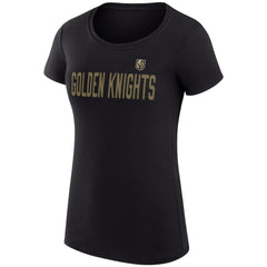 Vegas Golden Knights G-III 4Her by Carl Banks Women's Super-Slim Fit Lightweight Dot Print Team T-Shirt Black
