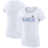 New York Islanders G-III 4Her by Carl Banks Women's Super-Slim Fit Lightweight Dot Print Team T-Shirt White